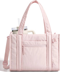 BAGSMART Boxy Tote Bag for Women, Crossbody Work Bag with Zipper