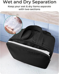 BAGSMART Travel Toiletry Bag, Crush Toiletry Bag for Women, Wide-open Puffy Toiletry Bags for Traveling, Large Travel Cosmetic Makeup Bag Organizer for Accessories,Toiletrie (Cherry Red)