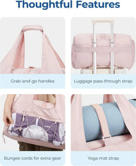 BAGSMART Gym Bag for Women, Lightweight Duffel with Shoe Compartment, Tote Bag with Wet Pocket for Yoga Travel, Dim Gray