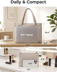 BAGSMART Puffer Tote Bag for Women, 21L/26L Work Tote Shoulder Handbag