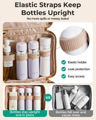 BAGSMART Toiletry Bag Hanging Travel Makeup Organizer with TSA Approved Transparent Cosmetic Bag Makeup Bag for Full Sized Toiletries(Sage Green)