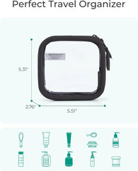 BAGSMART Mini Clear Makeup Bag for Women Portable Travel Toiletry Bag, Cute Small Water-Resistant Cosmetic Bag TSA Approved Clear Makeup Case Pouch with Zipper for Car Essentials(Blush Pink)