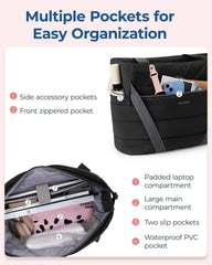 BAGSMART Tote Bag for Women with Zipper and Yoga Mat Straps