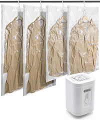 BAGSMART Hanging Vacuum Storage Bags For Clothes, Hand Pump Included