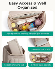 BAGSMART Diaper Bag Backpack with Changing Pad, Insulated Bottle Holders