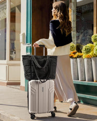 BAGSMART Expandable Tote Bag for Women, Puffer Work Tote Travel Bag