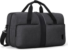 Gym Bag, BAGSMART Duffle Bag for Travel Duffel Bag, Carry on Weekender Overnight Bag with Trolley Sleeve, Personal Item Travel Bag, Sports Gym Tote Bag, Shoe Bag-Blck Grey