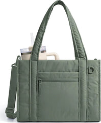 BAGSMART Boxy Tote Bag for Women, Crossbody Work Bag with Zipper