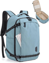 BAGSMART Travel Backpack for Women, 15.6 Inch Carry On Bag, Light Blue