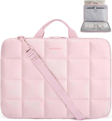 BAGSMART Laptop Case with Handle, Puffy Laptop Sleeve Bag for Women