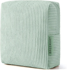 BAGSMART Small Corduroy Makeup Bag, Cosmetic Pouch for Women with Pocket