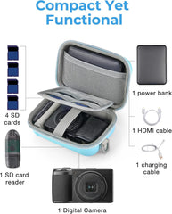 BAGSMART Digital Camera Case, Small Camera Bag with 2 Carrying Ways, Blue