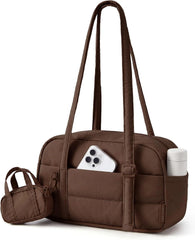 BAGSMART Purses for Women, Puffer Shoulder Bag Small Tote Handbags Lightweight