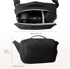 BAGSMART Canvas Camera Bag, Water-resistant Anti-Theft Women Men, Black