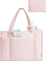 BAGSMART Puffer Tote Bag for Women, 21L/26L Work Tote Shoulder Handbag