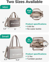 BAGSMART Small Tote Bag for Women, Work Teacher Bag with Zipper Closure