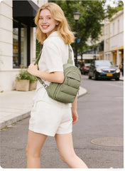 BAGSMART Small Sling Bag for Women, Puffer Crossbody Bag Hobo Handbag