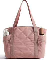 BAGSMART Crush Tote Bag for Women, 20L Puffer Work Tote with Zipper