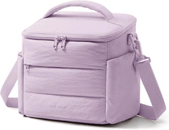 BAGSMART Lunch Box for Women, Cute Quilted Insulated Lunch Bag Sloped-lid