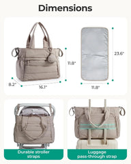 BAGSMART Diaper Bag Tote, Hospital Bag for Labor Delivery Travel Baby Tote