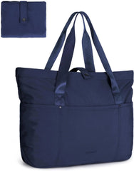 BAGSMART Tote Bag for Women, Foldable Tote Bag With Zipper Travel Shoulder Bag Handbag for Work