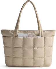 BAGSMART Expandable Tote Bag for Women, Puffer Work Tote Travel Bag