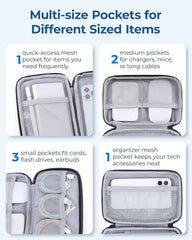 BAGSMART Electronics Travel Organizer for Cords, Zipper Pouch, Black