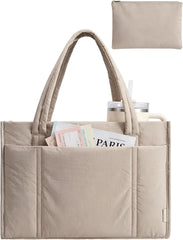 BAGSMART Puffer Tote Bag for Women, 21L/26L Work Tote Shoulder Handbag