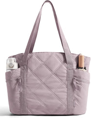 BAGSMART Crush Tote Bag for Women, 20L Puffer Work Tote with Zipper