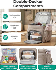 BAGSMART Puffy Insulated Lunch Bag, Lightweight Large 14L Double Deck