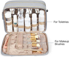 BAGSMART Toiletry Bag for Women, Medium Water-resistant, Grey