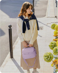 BAGSMART Insulated Lunch Bags for Women, Cute Quilted Lunch Box, Purple
