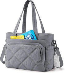 BAGSMART Lunch Bag Women Large Lunch Box Insulated Tote Bag with Multi-Pockets Quilted Puffy Tote for Work, Outdoors