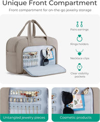 BAGSMART Travel Duffel Bag, Carry on Travel Bag with Jewelry Compartment, 35L Weekender Duffle for Women, Water Resistant, Black