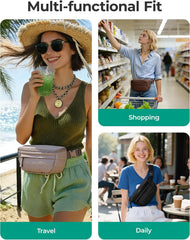 BAGSMART Fanny Packs for Women Cross Body Lightweight Puffy Belt Bag