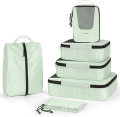 BAGSMART Compression Packing Cubes for Travel, 6/5/4set Lightweight Packing Organizers, Summer Travel Essentials Suitcase Organizer Bags Set
