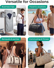 BAGSMART 2-in-1 Garment Duffle Bag with with Shoes Bag, White