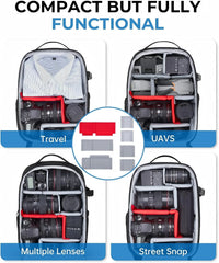 BAGSMART Camera Bag for DSLR, Waterproof Camera Backpacks for Photographers, Camera Case with Laptop Compartment-14 Black