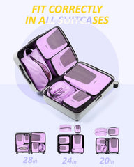 BAGSMART Compression Packing Cubes for Travel, 6/5/4set Lightweight Packing Organizers, Summer Travel Essentials Suitcase Organizer Bags Set