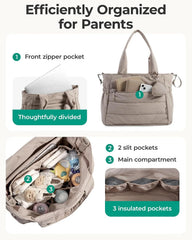BAGSMART Diaper Bag Tote, Hospital Bag for Labor Delivery Travel Baby Tote