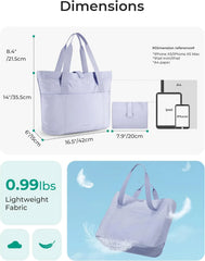 BAGSMART Tote Bag for Women, Foldable Tote Bag With Zipper Travel Shoulder Bag Handbag for Work