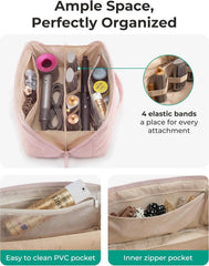 BAGSMART Hair Tools Travel Bag Compatible with Shark Flexstyle, Leopard