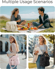 BAGSMART Lunch Bag Women, Double Deck Insulated Lunch Box, Olive Green