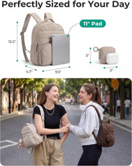 BAGSMART Small Backpacks for Women, Puffer Mini Backpack Purse with Pouch
