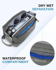 BAGSMART Large Travel Toiletry Bag for Men, Water-resistant, Grey