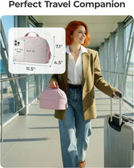 BAGSMART Travel Parallel Makeup Bag, Fold-Down Cosmetic Pouch for Women