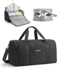 BAGSMART 2-in-1 Garment Duffle Bag with with Shoes Bag, Black
