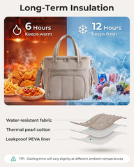 BAGSMART Puffy Insulated Lunch Bag, 13L Lightweight Tote