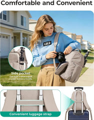 BAGSMART Camera Backpack for Women with Laptop Compartment, Coffee Brown