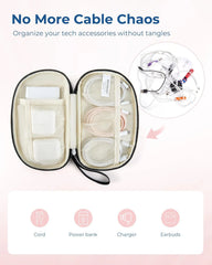 BAGSMART Electronics Organizer Travel Case for Cords Chargers Phones, Black